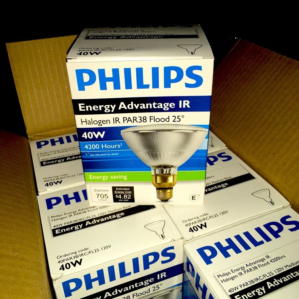 Philips 40W PAR38 Halogen IR Flood Light Bulbs 25 Degree 120V‎ E26 6-Pack Lot